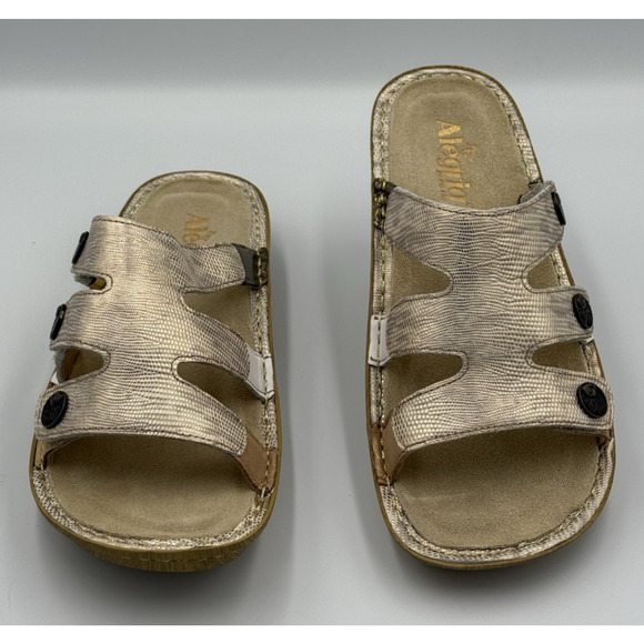 Alegria Venice Sandals Women's Size 9 (39) Gold Your Own Way Leather Comfort NIB - Picture 2 of 11